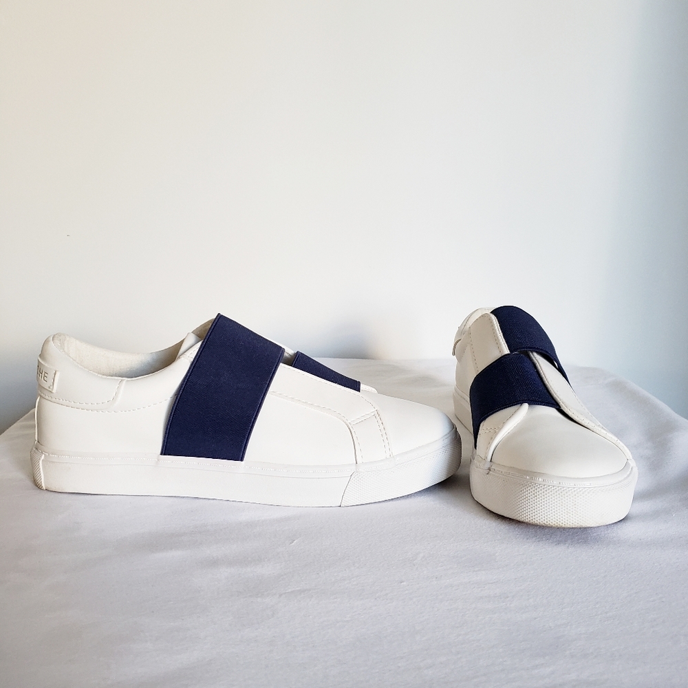Jordache Slip-Ons | Size 7.5 | White/Navy